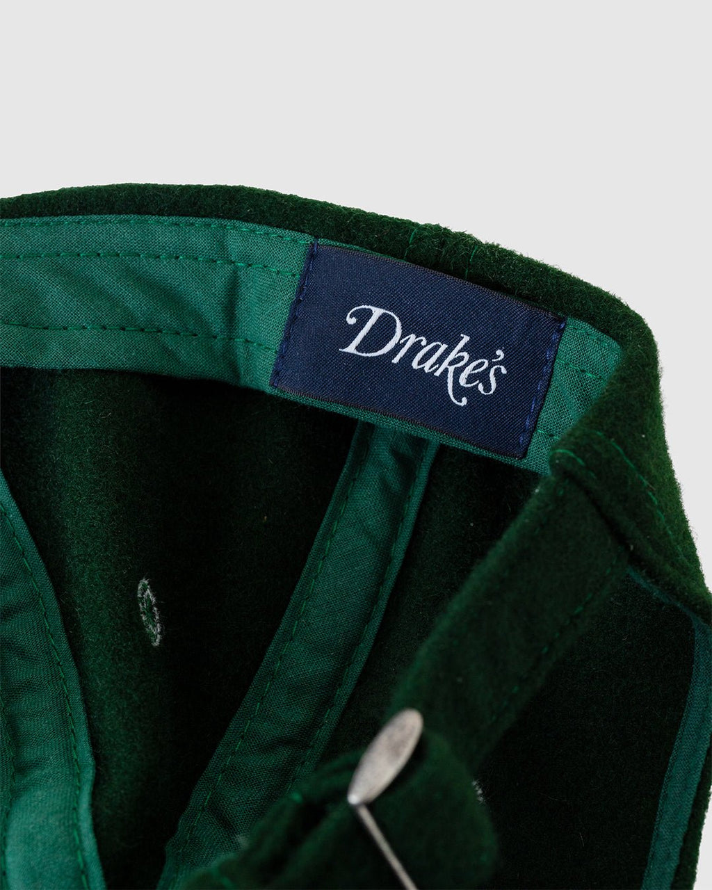 Tea Time Wool Baseball Cap Forest Green - DRAKE'S