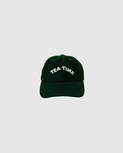Tea Time Wool Baseball Cap Forest Green - DRAKE'S