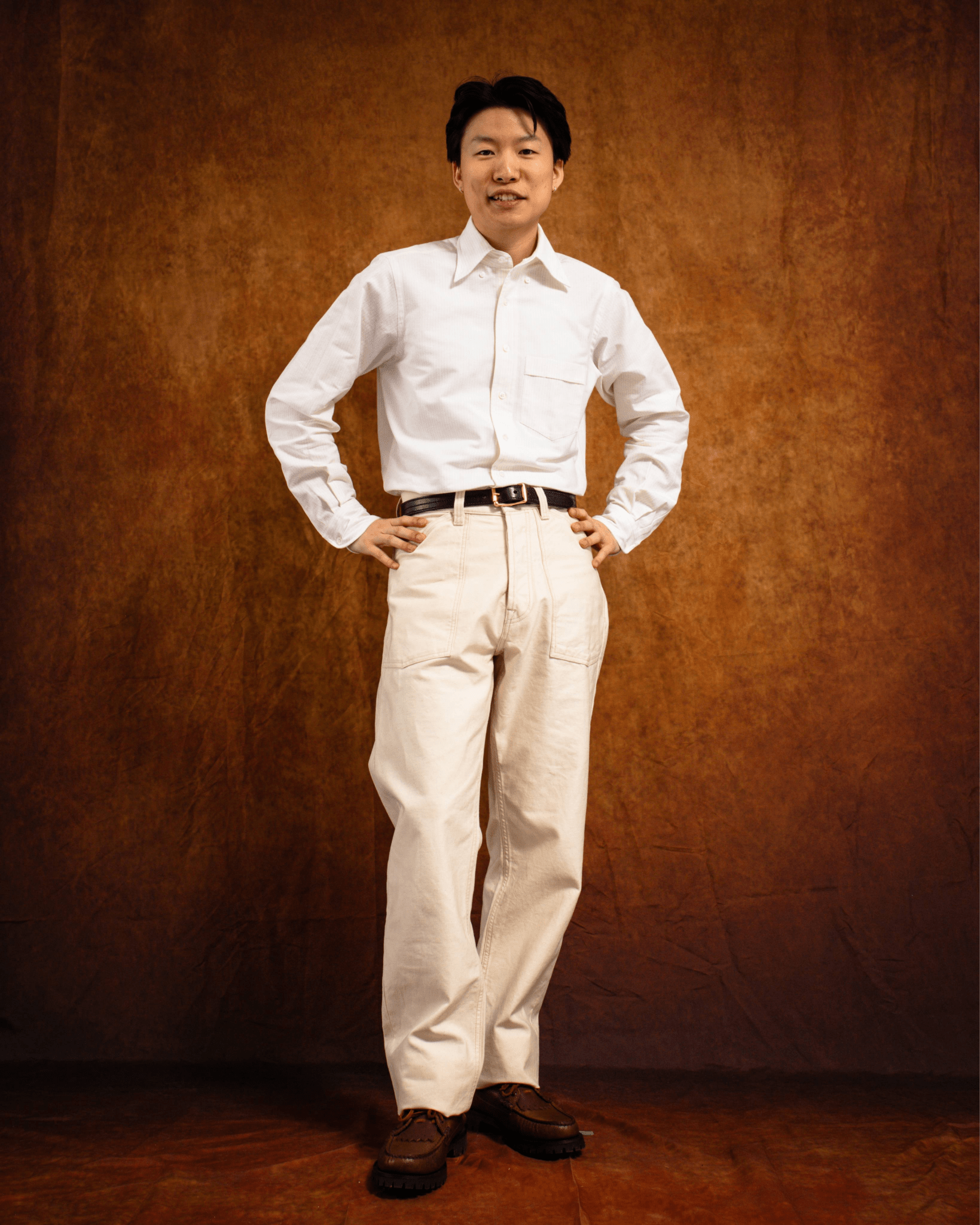 Ticking Stripe BD Oxford Shirt Cream - DRAKE'S