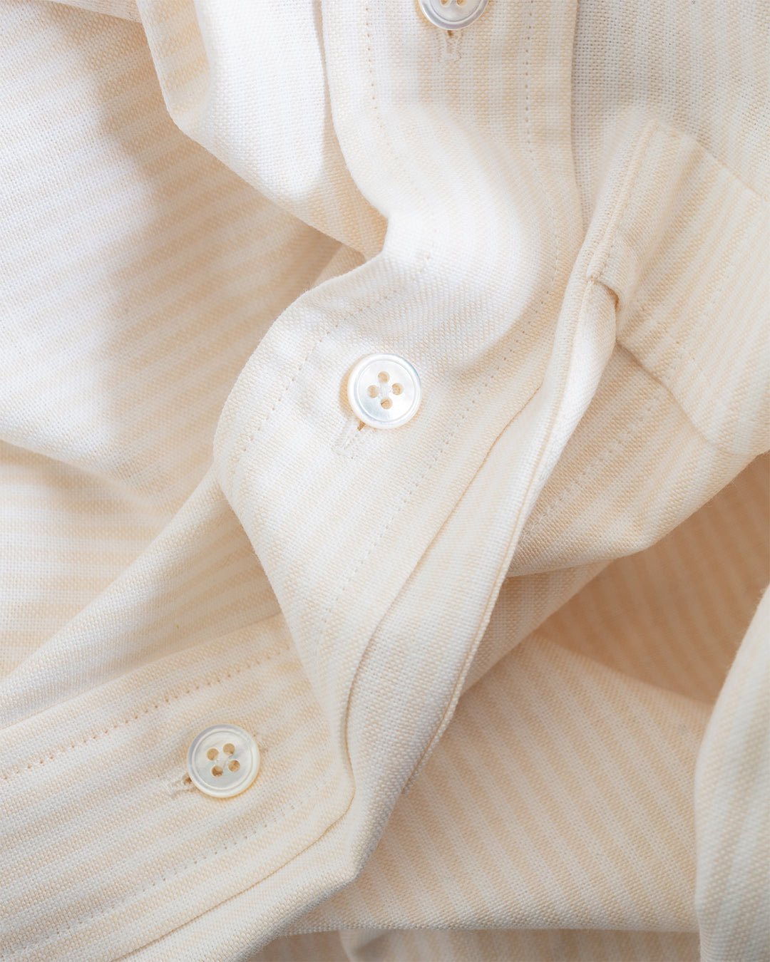 Ticking Stripe BD Oxford Shirt Cream - DRAKE'S