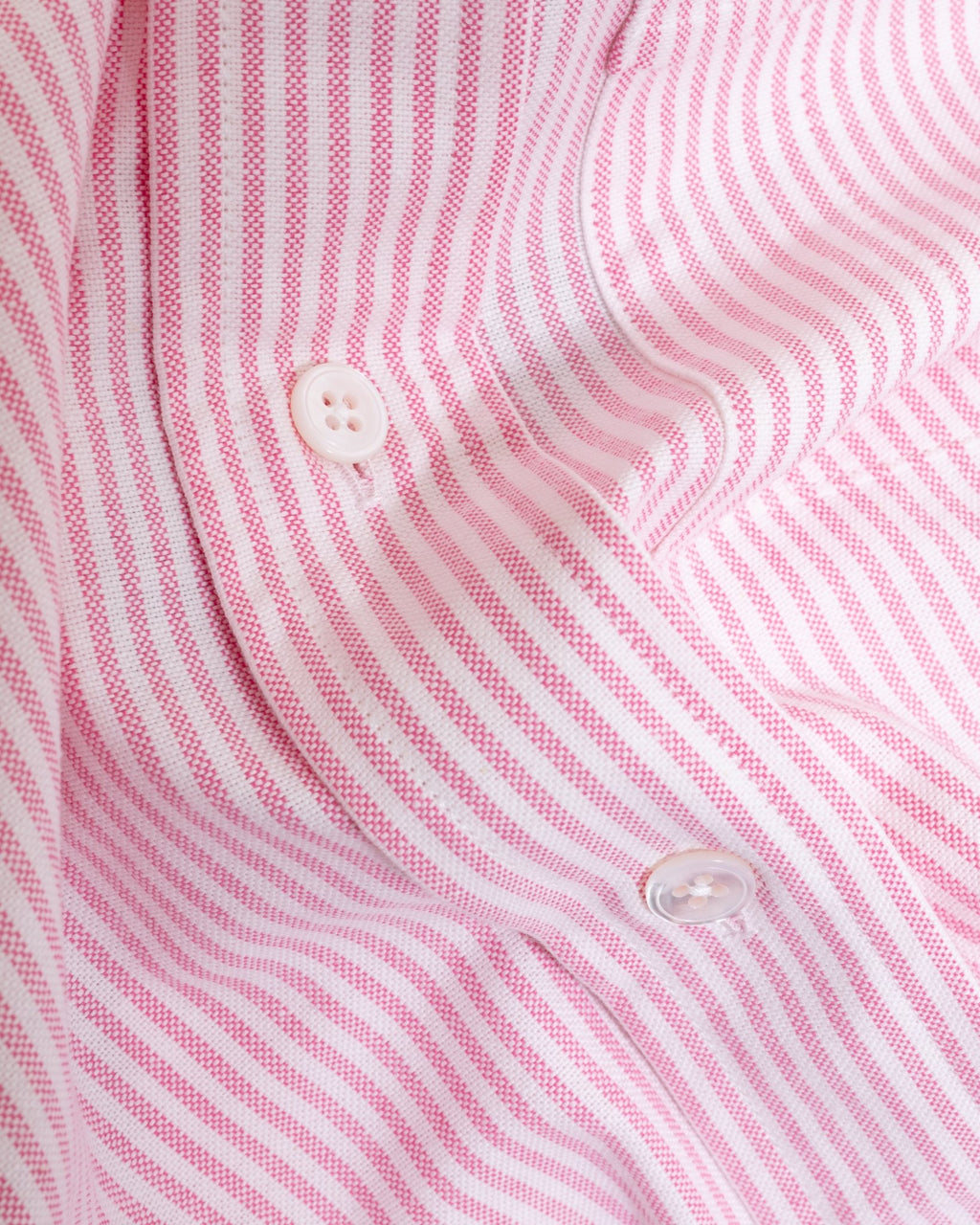 Ticking Stripe Button Down Oxford Shirt Dark Pink - DRAKE'S