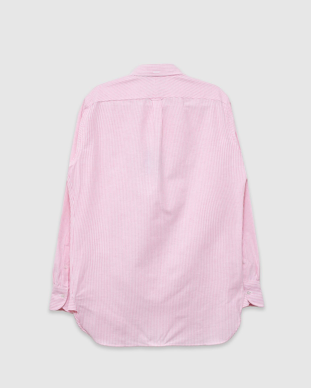 Ticking Stripe Button Down Oxford Shirt Dark Pink - DRAKE'S