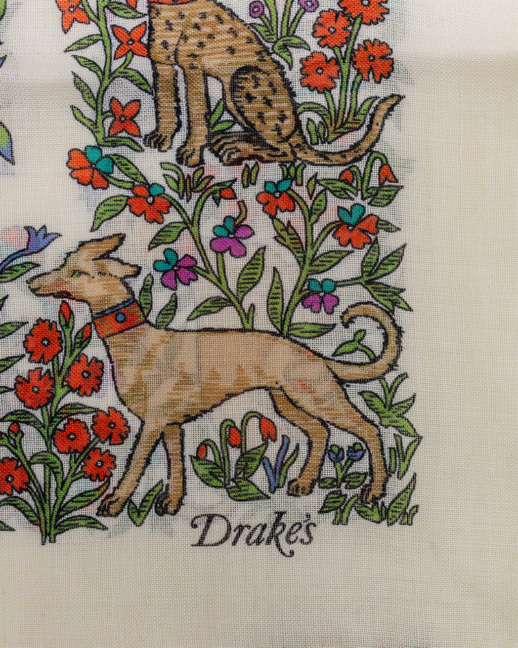Unicorn Print Bandana Print Ecru - DRAKE'S