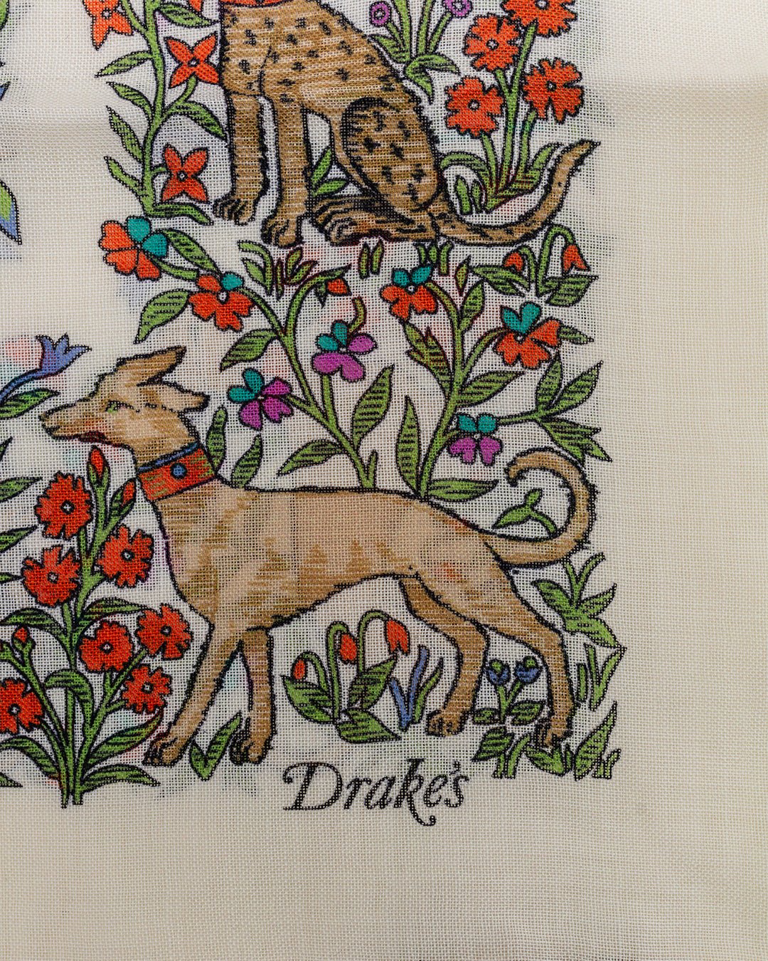 Unicorn Print Bandana Print Ecru - DRAKE'S