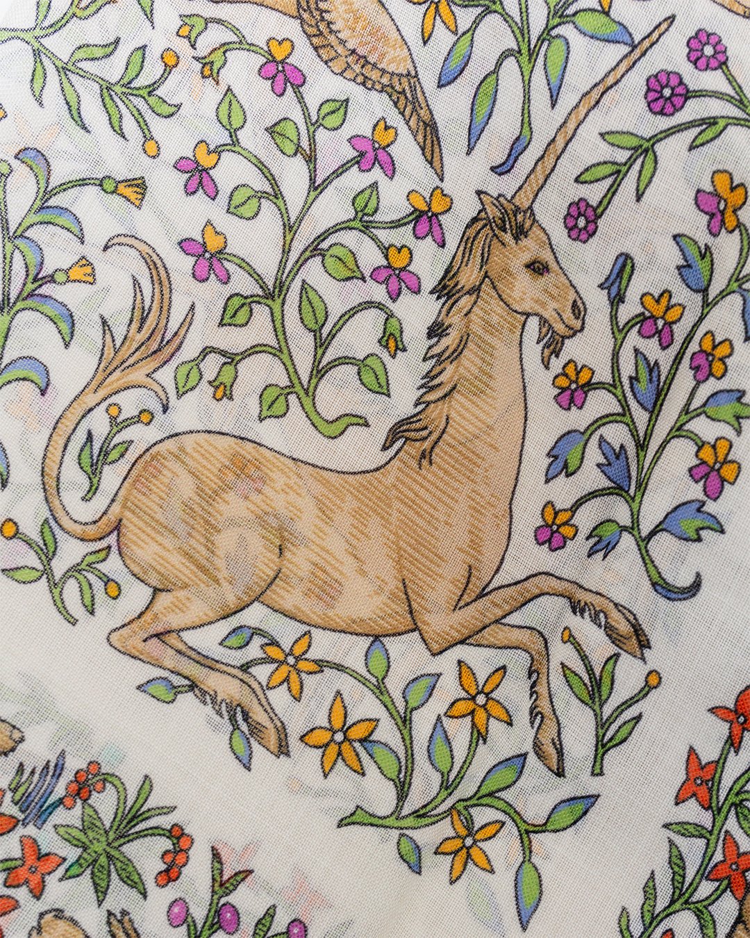 Unicorn Print Bandana Print Ecru - DRAKE'S