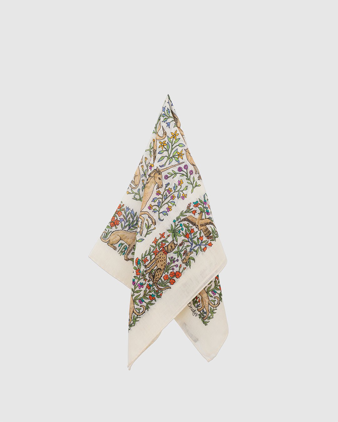 Unicorn Print Bandana Print Ecru - DRAKE'S