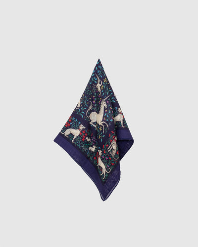 Unicorn Print Bandana Print Navy - DRAKE'S