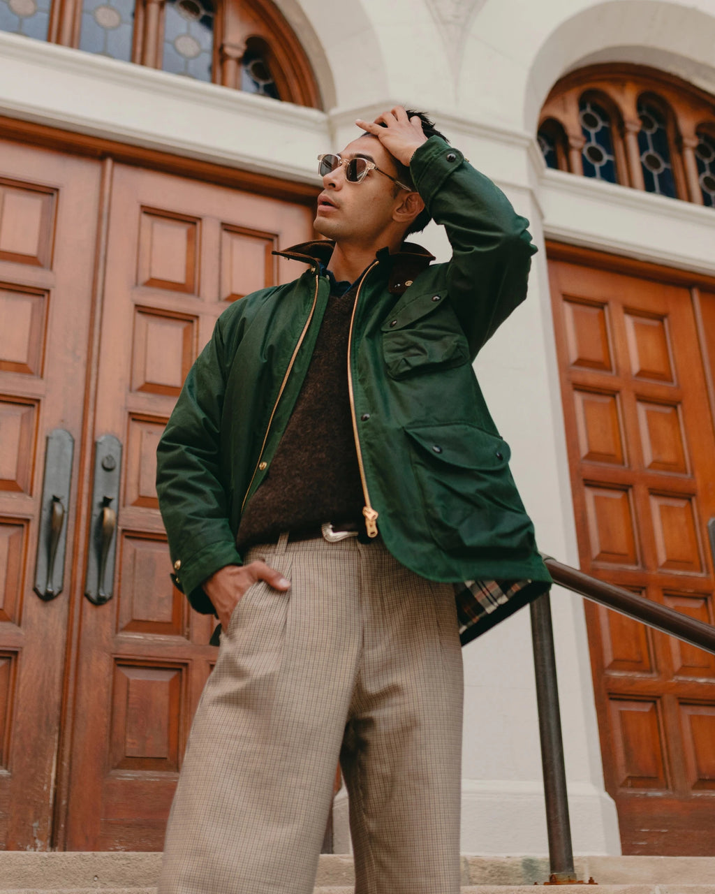 Waxed Coverall Emerald Green - DRAKE'S