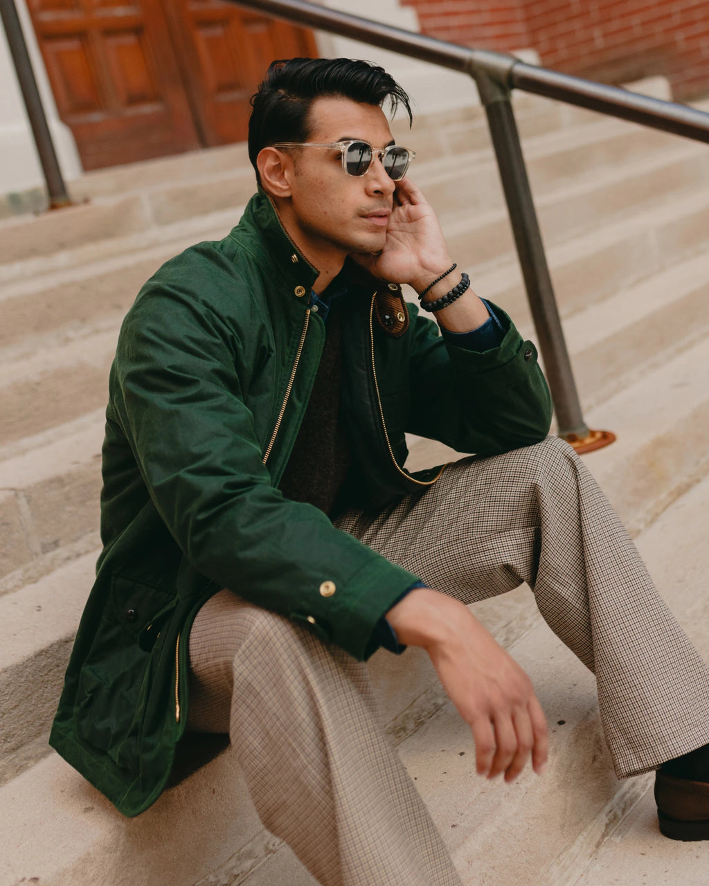 Waxed Coverall Emerald Green - DRAKE'S