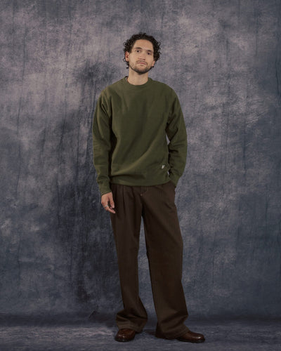 Classic Crew Sweatshirt Olive Drab - EDWIN MIJ