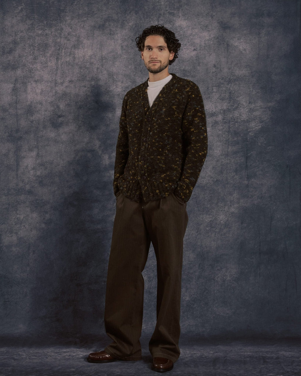 Buckley Cardigan Brown Multi Boucle - FAR AFIELD