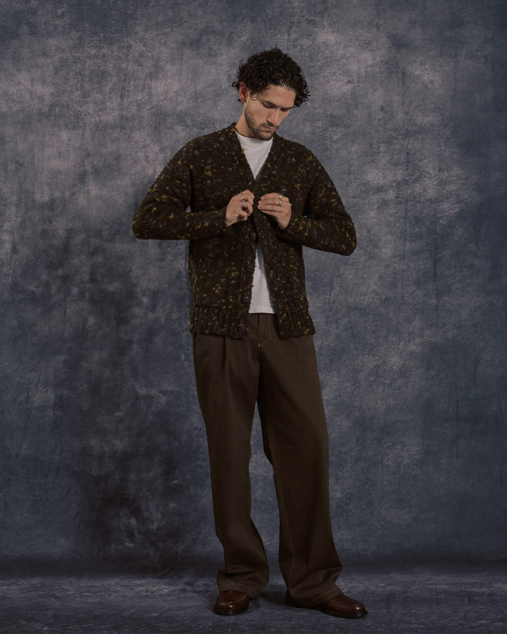 Buckley Cardigan Brown Multi Boucle - FAR AFIELD