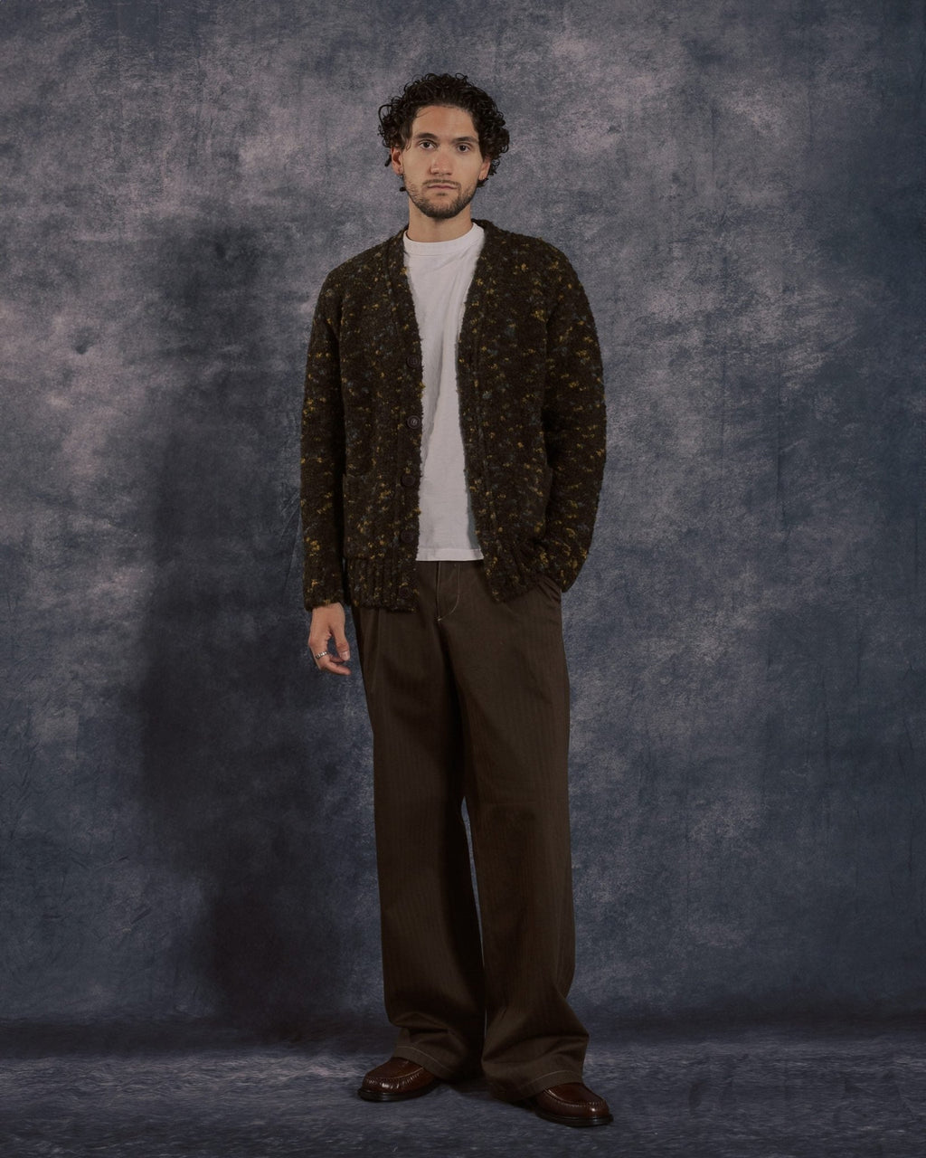 Buckley Cardigan Brown Multi Boucle - FAR AFIELD
