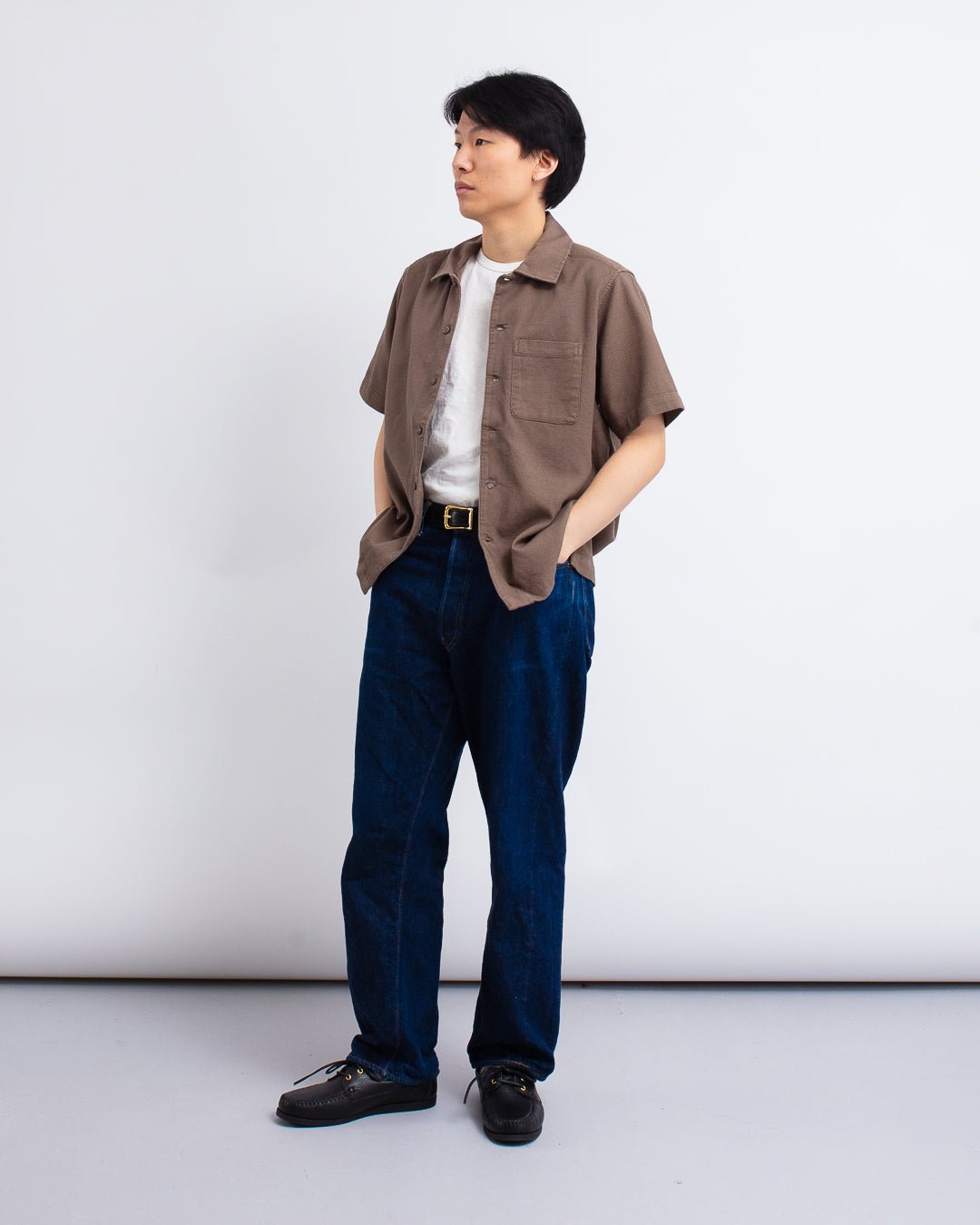 Busey Shirt - Textured Brown - FAR AFIELD