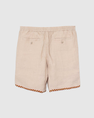House Short Embroidered Floral Sand - FAR AFIELD