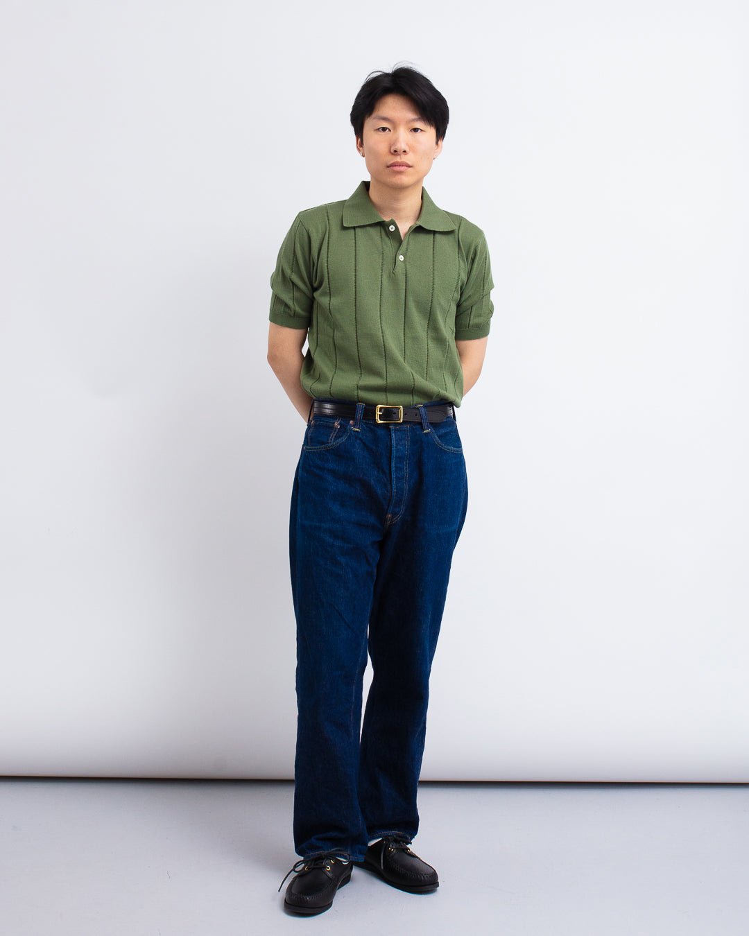 Jacobs Knitted Polo Green - FAR AFIELD