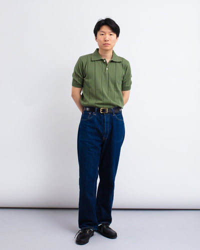 Jacobs Knitted Polo Green - FAR AFIELD