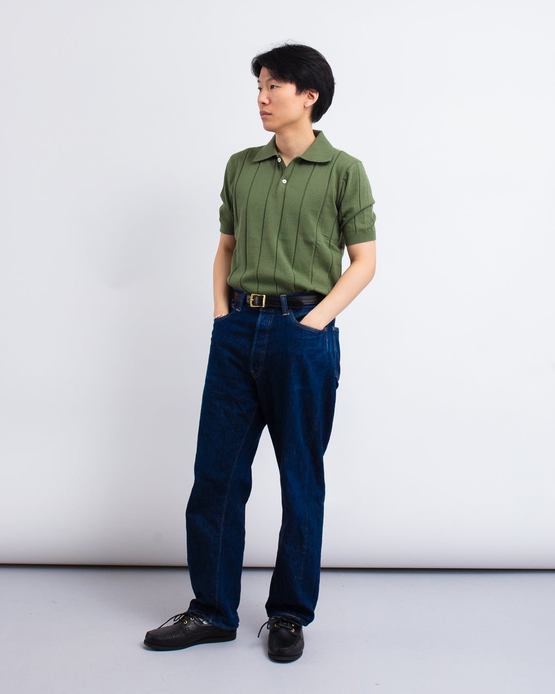 Jacobs Knitted Polo Green - FAR AFIELD