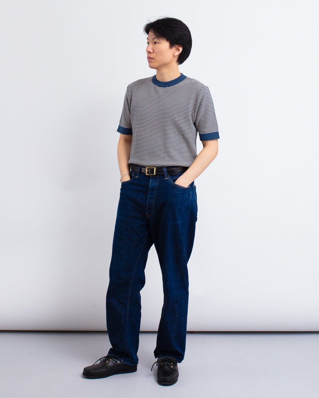 Newport Knitted Top Blue/Sand Stripe - FAR AFIELD