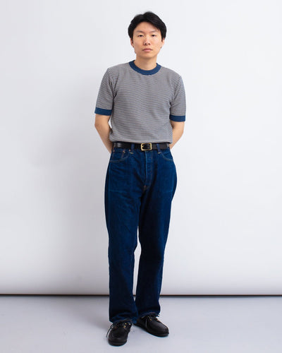 Newport Knitted Top Blue/Sand Stripe - FAR AFIELD