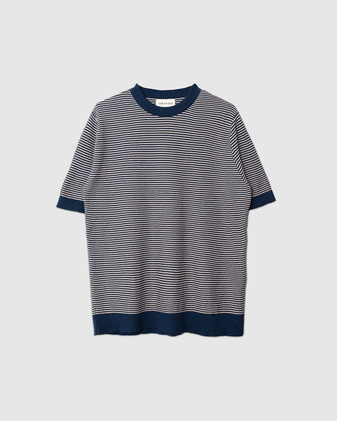 Newport Knitted Top Blue/Sand Stripe - FAR AFIELD