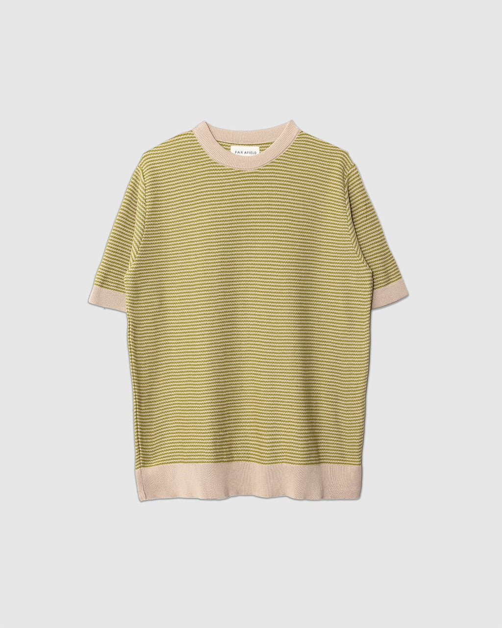 Newport Knitted Top Sand/Green Stripe - FAR AFIELD