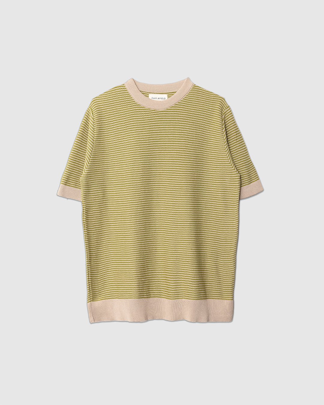 Newport Knitted Top Sand/Green Stripe - FAR AFIELD