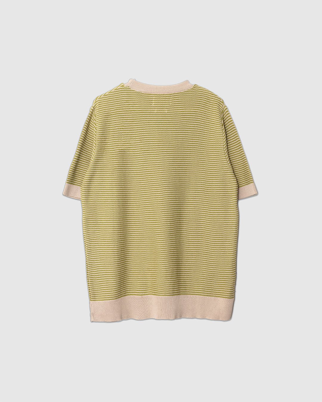 Newport Knitted Top Sand/Green Stripe - FAR AFIELD