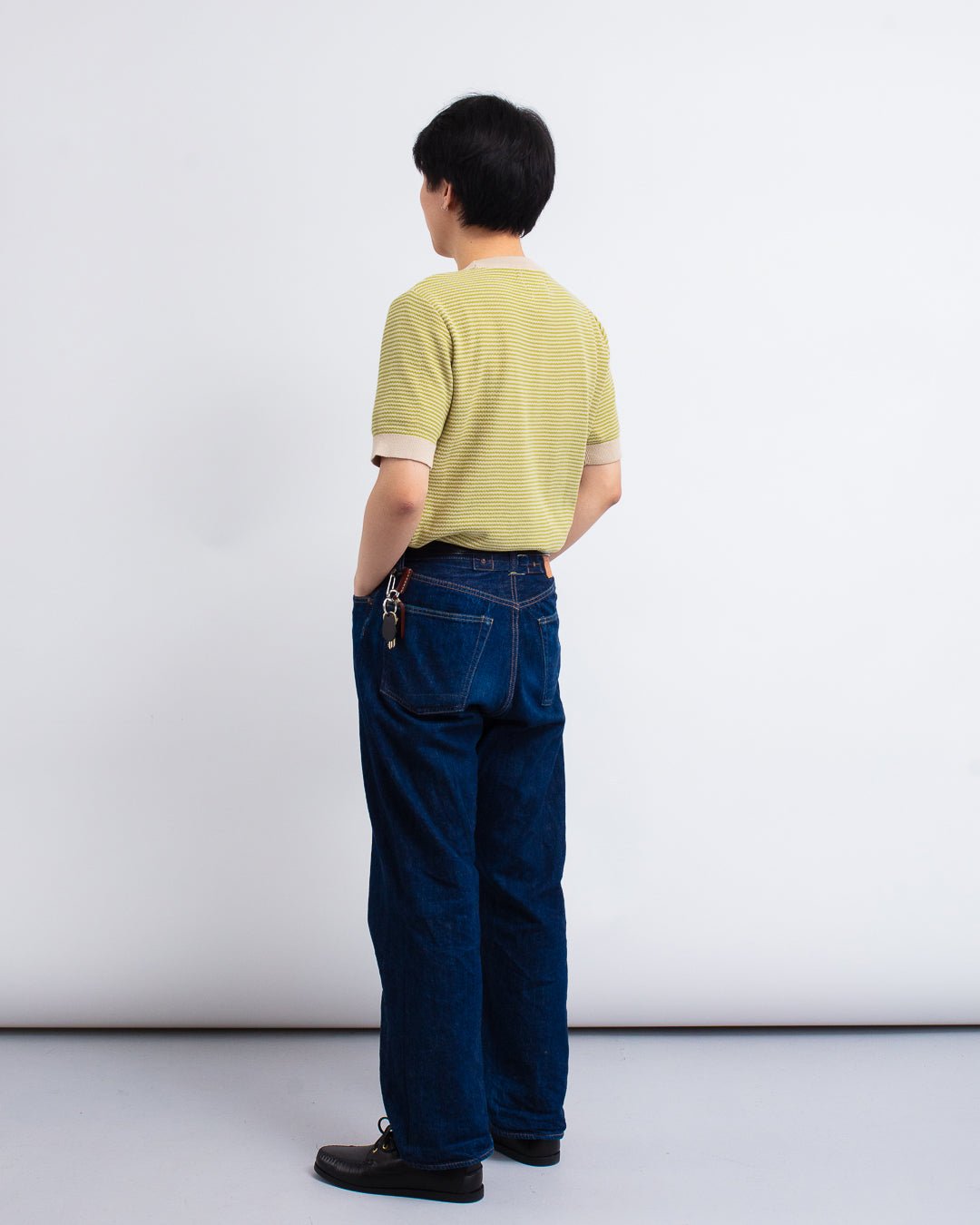 Newport Knitted Top Sand/Green Stripe - FAR AFIELD