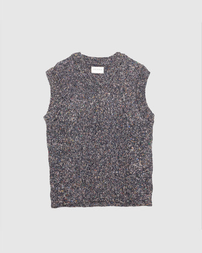 Pinto Knitted Vest Grey Multi Fleck - FAR AFIELD