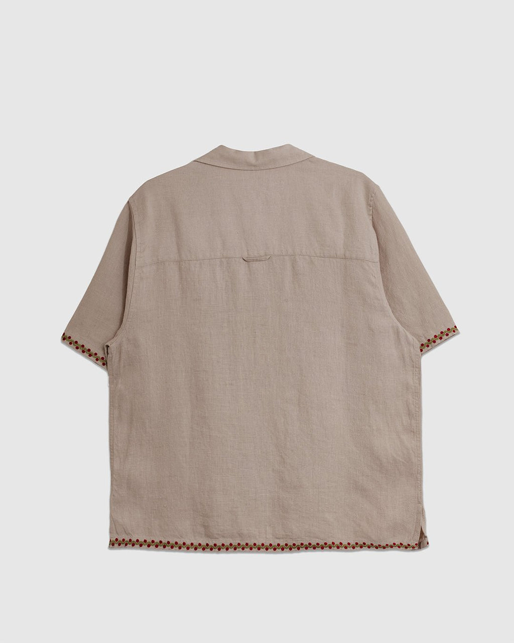 Veloso Shirt - Embroidered Floral Sand - FAR AFIELD