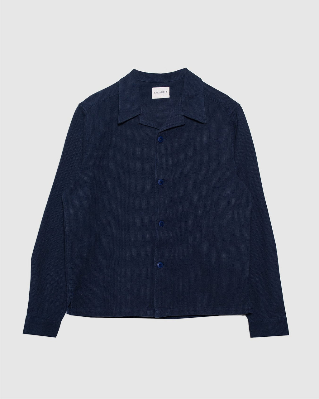 Veloso Shirt Navy Waffle Box Fit - FAR AFIELD