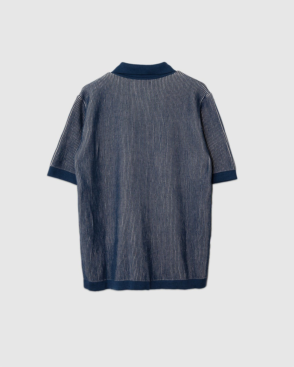 Velzy Knitted Shirt - Helio Stripe Blue/Sand - FAR AFIELD