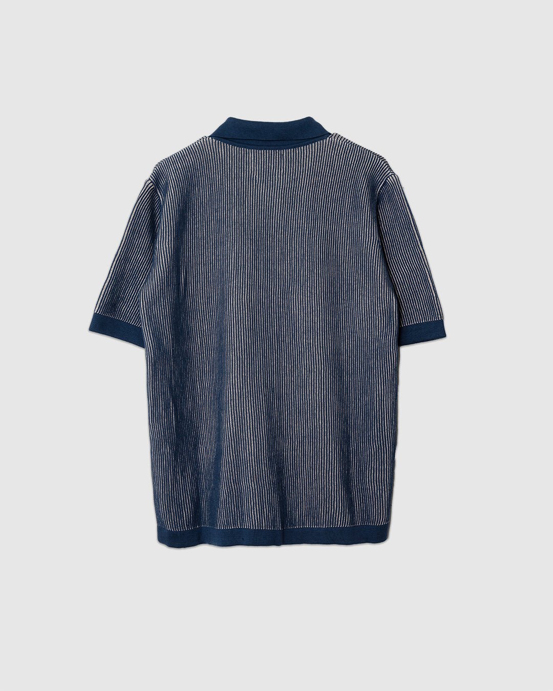 Velzy Knitted Shirt - Helio Stripe Blue/Sand - FAR AFIELD