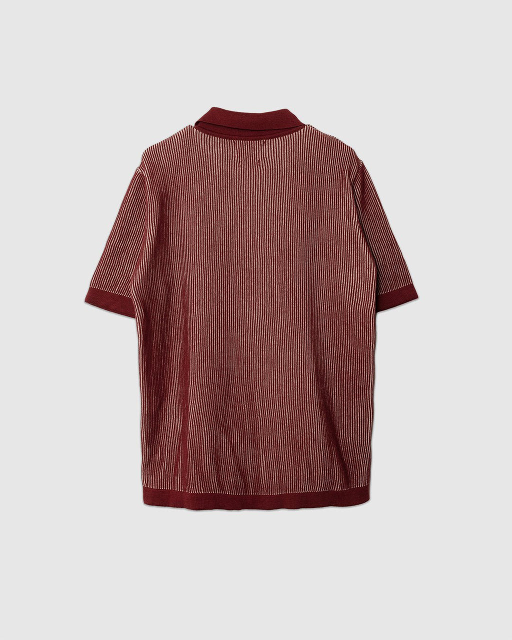 Velzy Knitted Shirt - Helio Stripe Red/Sand - FAR AFIELD