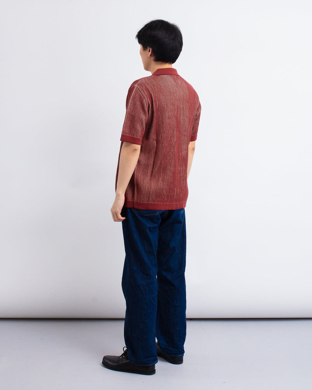 Velzy Knitted Shirt - Helio Stripe Red/Sand - FAR AFIELD