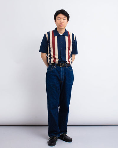 Velzy Knitted Shirt - Simple Stripe Navy/Multi - FAR AFIELD