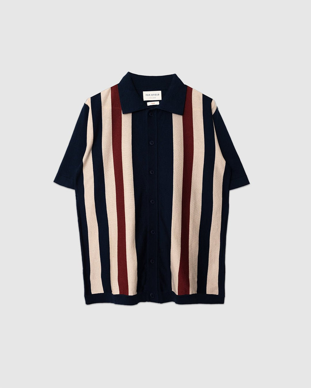 Velzy Knitted Shirt - Simple Stripe Navy/Multi - FAR AFIELD