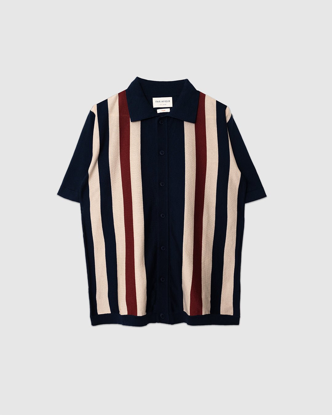 Velzy Knitted Shirt - Simple Stripe Navy/Multi - FAR AFIELD