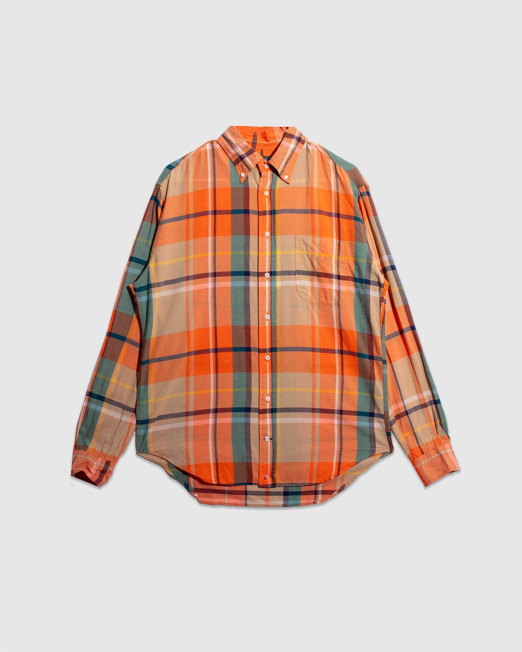 Archive Indian Madras Long Sleeve - Orange - GITMAN VINTAGE