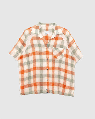 Bowling Shirt Linen Orange - Good 'Ol Whats Her Face