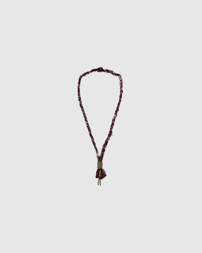 12 Braided Necklace Brown/Military Green Leather - HANAMI