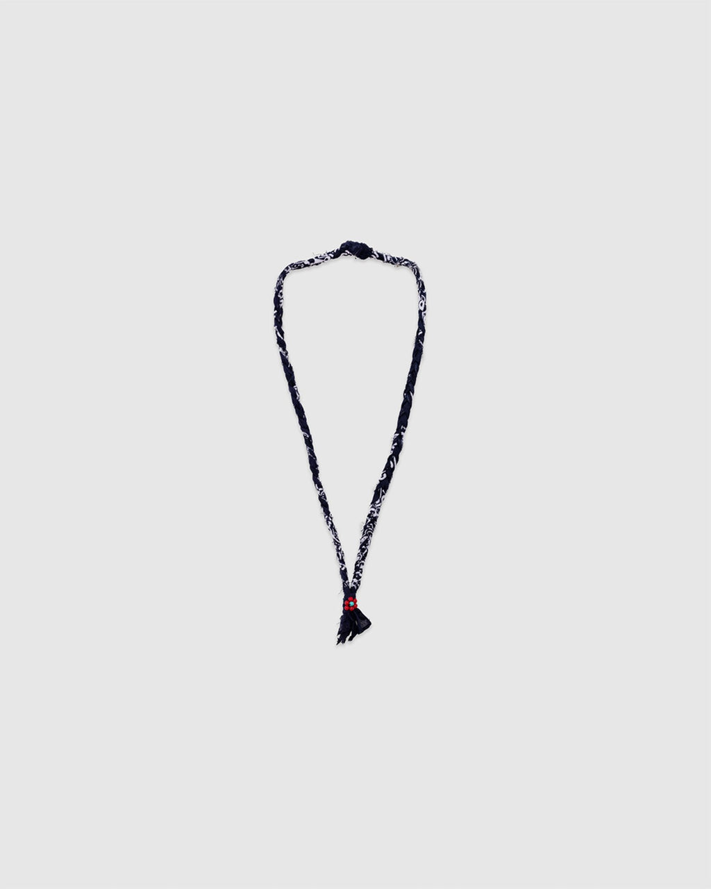 13 Braided Necklace Blue/Red-Turquoise Flower - HANAMI