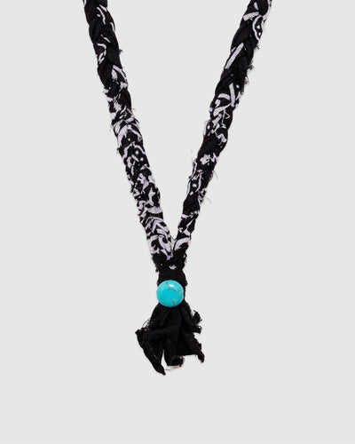 14 Braided Necklace Black/Turquoise - HANAMI