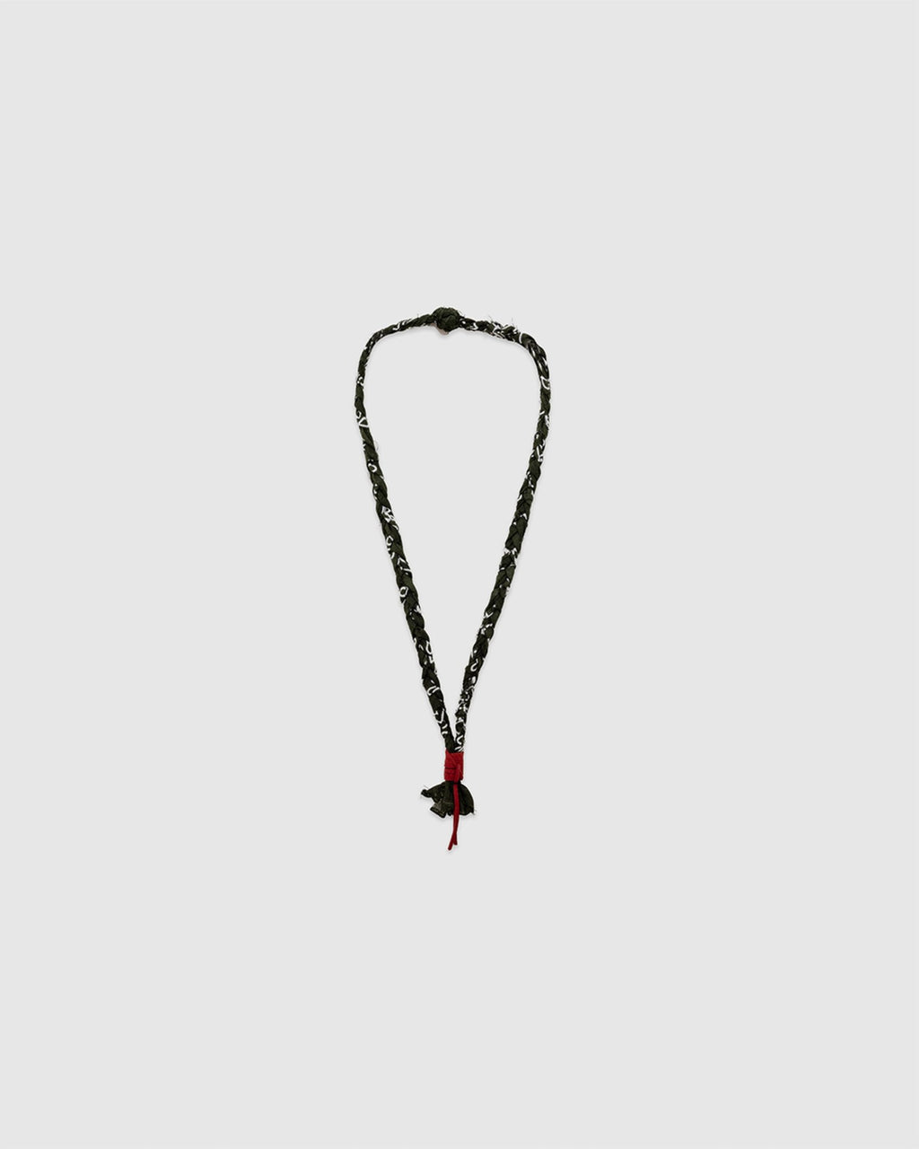 15 Braided Necklace Military Green/Terracotta Leather - HANAMI