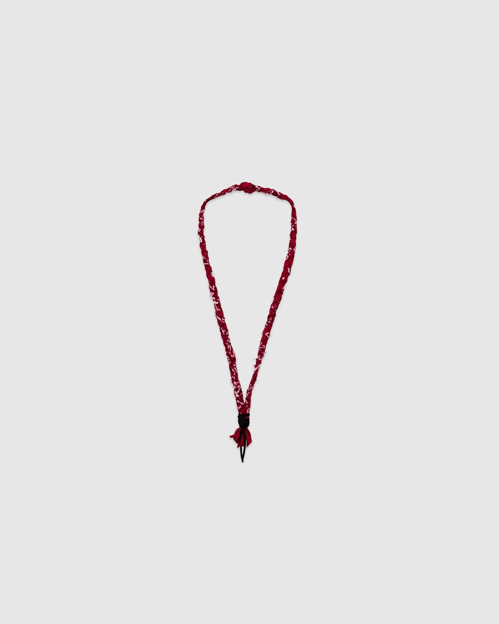 18 Braided Necklace Bordeaux/Black Leather - HANAMI