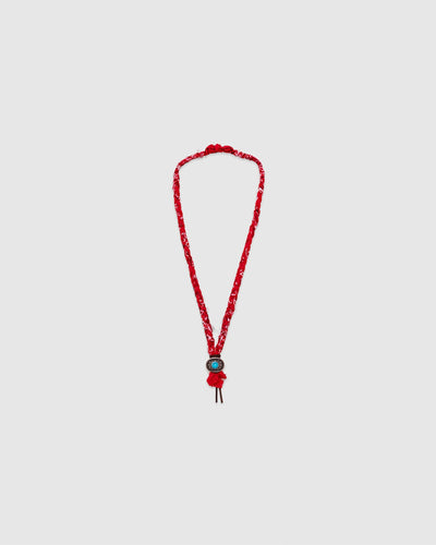 19 Braided Necklace Limited Edition - Red Bandana/Turquoise Concho - HANAMI