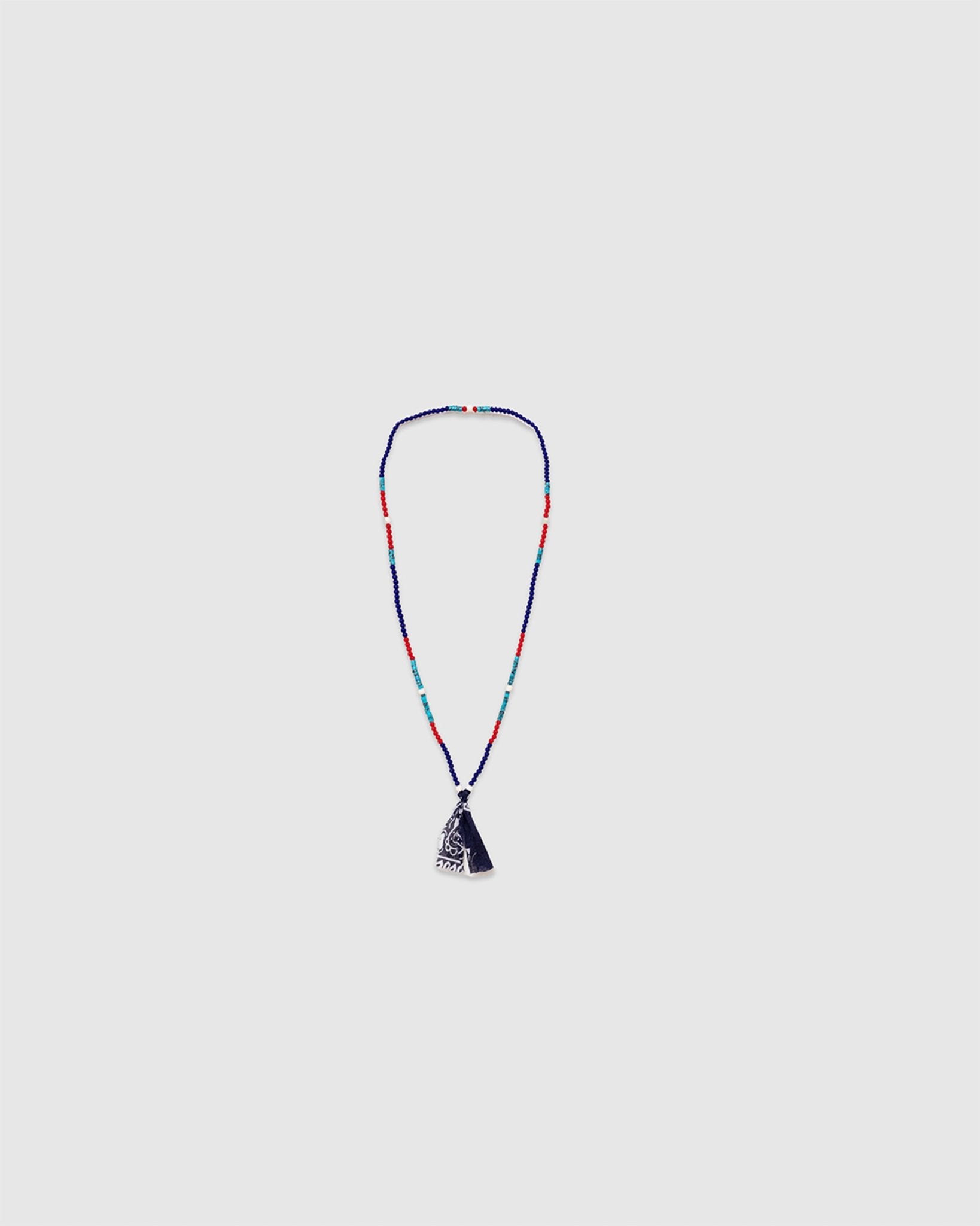 5 Beaded Necklace Blue/red/Turquoise/White Turquoise/Blue Bandana - HANAMI