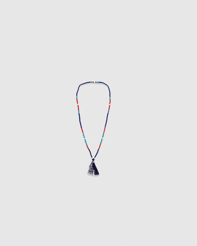 5 Beaded Necklace Blue/red/Turquoise/White Turquoise/Blue Bandana - HANAMI
