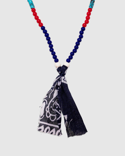 5 Beaded Necklace Blue/red/Turquoise/White Turquoise/Blue Bandana - HANAMI